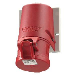 Mennekes Wall mounted receptacle with TwinCONTACT 1343